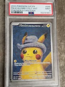 2023 Pokemon Pikachu mit grauem Filzhut #085 Van Gogh PSA 9 Mint Star Promo Karte - Bild 1 von 2