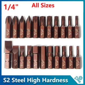 1/4 Hex Shank Power Drill Magnetic Bit Hex Phillips Slotted Torx Screwdriver Bit - Picture 1 of 28
