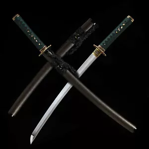 Razor Sharp T10 Steel Clay Tempered Japanese Samurai Wakizashi Sword Real Hamon - Picture 1 of 13