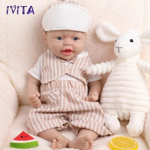 IVITA 15" Silicone Reborn Baby Doll Boy Newborn Full Body Silicone Real Soft - Picture 1 of 8
