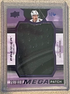 SEBASTIAN AHO PREMIER LOGO MEGA PATCH 1/6 2021 UPPER DECK PREMIER - Picture 1 of 2