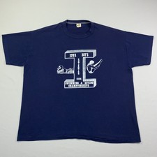 VTG Iowa Boys Swimming Diving Shirt - 1984 - Navy Blue - Single Stitch - XL