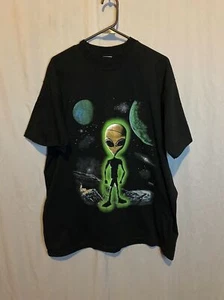 Vintage 90s Basketball Head Alien Double Sided Shirt Freeze Jump Shot HERREN XL - Bild 1 von 7