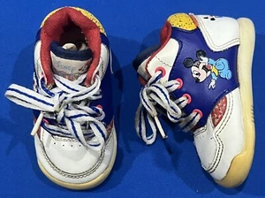 Walt Disney Mickey Friend Baby Crib Shoes Size 2 1980s OG High-Top VTG Retro - Picture 1 of 7