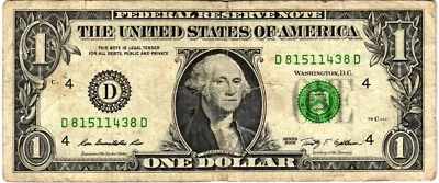 Full House Triple 1s Pair 8s Fancy Serial Number Series 2009 D 81511438 D - Image 1 of 4