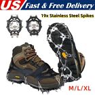 Ice Snow Grips 19 Steel Spikes Crampons Ice Cleats Anti Slip Safe Protect Shoes