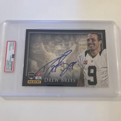 Drew Brees Signed Panini 5x7 PSA/DNA COA Autograph Brees Passing NOLA Saints - Image 1 of 4