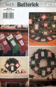 3615 BUTTERICK  ORNANENTS/ STOCKING/ GARLAND/ MANTLE CLOTH/ TREE SKIRT - Picture 1 of 1