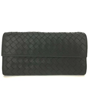 Bottega Veneta Intrecciato Lambskin Bifold Long Wallet Black/2BD1135 - Picture 1 of 8
