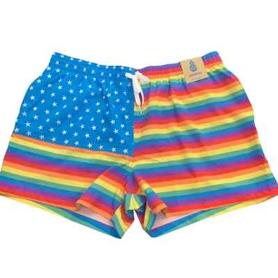 CHUBBIES THE LOVE IS LOVES 2.0 5.5" LINED CLASSIC SWIM TRUNKS Mens Small POCKETS - Image 1 of 4