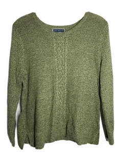 Karen Scott XL NwT Marled Cable Knit Center Sweater Blue Waterfall 47 Msrp - Picture 1 of 11
