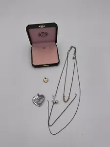 Vintage Juicy Couture Y2K Gold Silber Herz Schloss Schlüssel Charms Halslos Box defekt - Bild 1 von 9