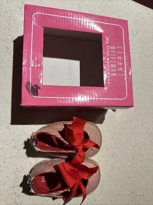 MI PRIMER WEITZMANS STUART WEITZMAN Zapatos de Bebé a Rayas Rojas con Arco Talla 2, 3-6 Meses Foto 1 de 4