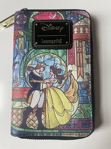Loungefly Disney Beauty & the Beast Castle Stained Glass Zip around Wallet New - Picture 1 of 5