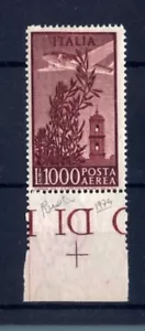 ITALIA REP. - 1952 - PA - 1000 L. Ulivo, aeroplano e torre del Campidoglio MNH** - Foto 1 di 2