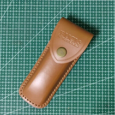 5" Vintage Brown Leather Sheath for Buck 110 Pocket Folding Knife Pouch - Image 1 of 4