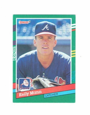 Kelly John Mann Catcher Braves #736 Donruss 1991 Leaf Baseball Card - Image 1 of 2
