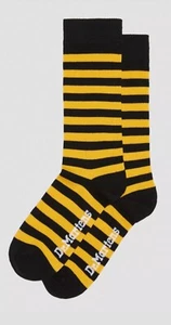 Dr Martens Air Wair Cotton Unisex Boot Socks Yellow Black Striped Size UK 3-7 - Imagen 1 de 3