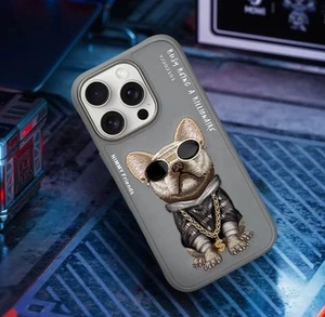 Funda Oficial para Teléfono iPhone 15 Nimmy~ Genial Funda Bordada Gafas~Swag Dog - Imagen 1 de 7