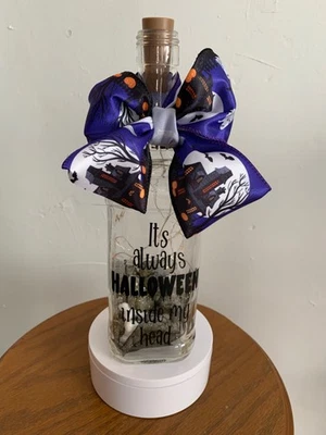 ‘It’s Always Halloween Inside My Head’ spirit bottle lantern - Image 1 of 4