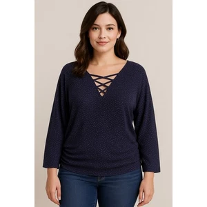 Jennifer Lopez lila Glitzer überkreuzter V-Ausschnitt Top Damen Medium Langarm - Bild 1 von 9