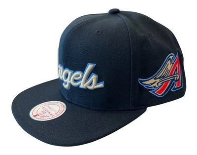 Mitchell & Ness MLB Anaheim Angels Cream Script Snapback Hat, New - Image 1 of 4