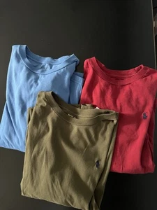 A Lot Of 3 Boy's Polo Ralph Lauren Long Sleeve T- Shirts, Size M(10-12) - Picture 1 of 4