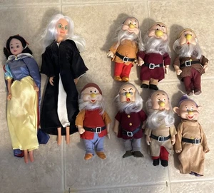 1980er Disney Schneewittchen und sieben Zwerge 6,5" Gelenkpuppen - Bild 1 von 11