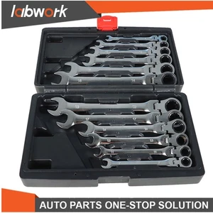 Labwork 12 Pcs 8-19 mm Metric Flexible Head Ratcheting Wrench Combination - Picture 1 of 10