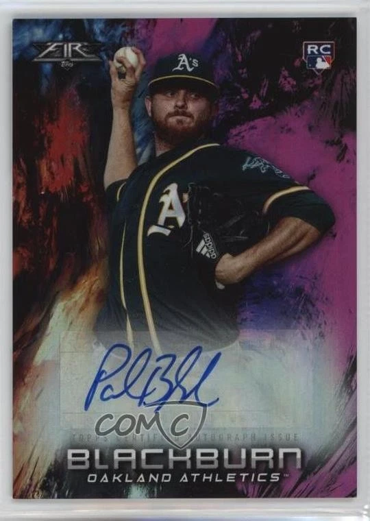 2018 Topps Fire Fire Auto Magenta /25 Paul Blackburn #FA-PB Rookie Auto RC - Image 1 of 3