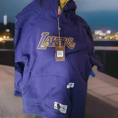 Brand New Mitchell Ness Los Angeles Lakers Purple Hoodie 2xl - Image 1 of 3