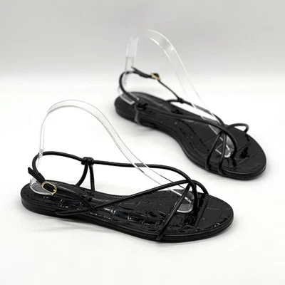 Sandalias planas SCHUTZ Malta para mujer 8,5 charol negro tiras gladiador Foto 1 de 4