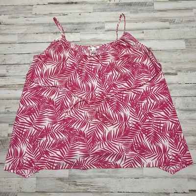 Motherhood Maternity top spaghetti strap tropical palm leaf lightweight Large L - Image 1 of 4