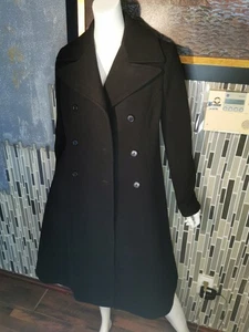 Ralph Lauren Damengröße 6 88 % Wolle schwarz Trenchkleid Mantel lang Staubtuch - Bild 1 von 7