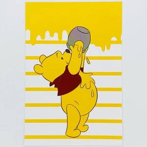 Winnie the Pooh Postcard Hunny Pot Honey Stripes Disney Milne Sheperd Clearance - Picture 1 of 2