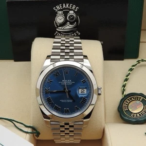 Rolex Datejust 41 126300 Azzurro Blue Smooth Jubiliee NEW 2025 COMPLETE SET - Picture 1 of 6