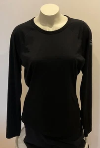 Top in lana merino Icebreaker 200 pace crew nuovo con etichette baselayer slim fit taglia XL nero pollice - Foto 1 di 11