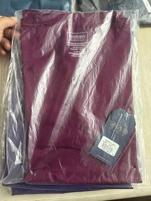 Revolution by Cherokee Workwear Women's V-Neck Solid Scrub Top Wine L NEW - Image 1 of 4