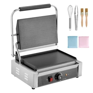 Uimoso Commercial Panini Press Grill Sandwich Maker 13.5x9.3 in Griddle Plate - Foto 1 di 12