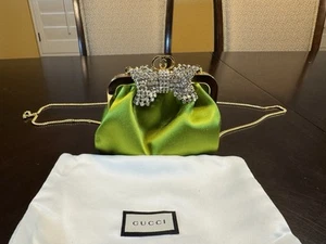 New Authentic Gucci GG Logo Crystals Cocktail Clutch Shoulder Bag - Picture 1 of 13
