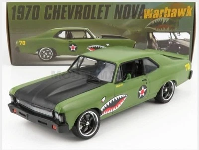 GMP 18957-B CHEVROLET - NOVA WARHAWK COUPE 1970 - GREEN BLACK - 1/18 - Immagine 1 di 2