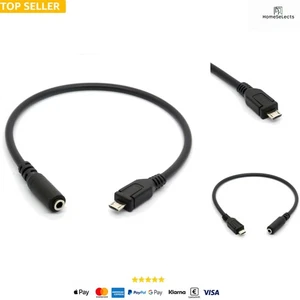 Micro-USB auf 3,5 mm Klinke Audiokabel Headset Mikrofon Adapter 30cm - Bild 1 von 1