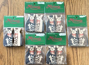 Vintage Michaels Store Katze Papier Girlanden 6 Sets 9' je 2-seitig Weihnachten Handwerk - Bild 1 von 10