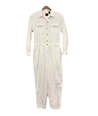 Vintage 80s Woman’s Corduroy Cream Jumpsuit Coveralls Size 10P Liz Sport - Image 1 of 4