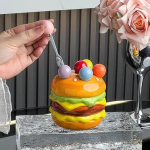 Anti-scald Hamburg Fruit Fork Set Cute Toothpick with Holder Household - Picture 1 of 10