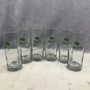Libbey 6 Piece Mojito Glass Set Clear Barware 10oz Mint Leaf Design Highball - Picture 1 of 6