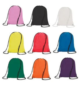 Premium Drawstring Bag Sports Gym Sack Swim School PE Kit Shoe Bag - Picture 1 of 14