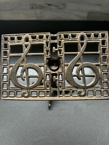 Vintage Brass Miniature Book/Music Stand Pedestal Table Top Treble Clefs 5 Inch - Picture 1 of 4