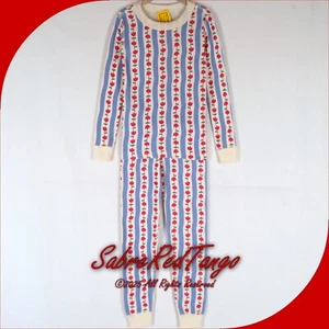 NEU MIT ETIKETT HANNA ANDERSSON BIO LANGER JOHNS PYJAMA BLAU TULPENSTREIFEN 120 6 7 - Bild 1 von 4