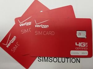 LOT 15 X Verizon Wireless 4G LTE NANO SIM Card 4FF 